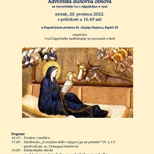 Adventska duhovna obnova za vjeroučitelje/ice i odgojiteljice u vjeri